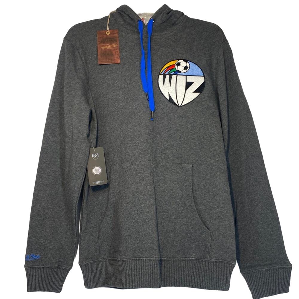 Mitchell & Ness Kansas City Wizards MLS Hoodie Gray Blue Small FPHD1225-KCWYYPPB